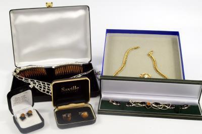 A quantity of silver and costume jewellery and watches