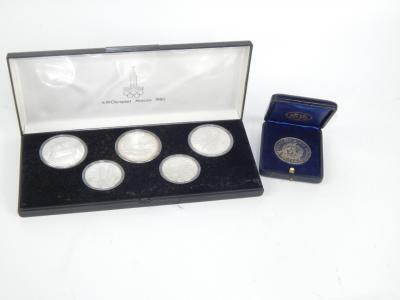 A Moscow Olympiad 1980 proof five coin set