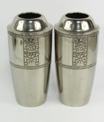 A pair of WMF white metal vases