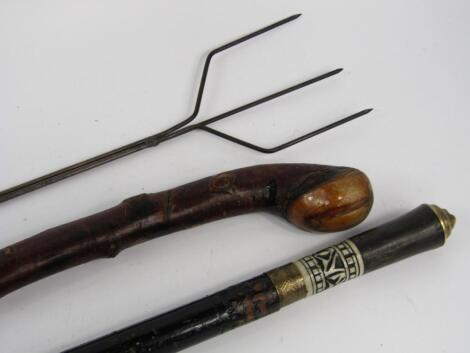 An Indian ebony sword stick