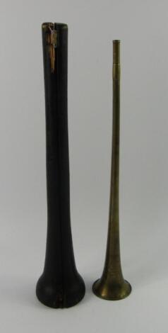 A Boosey & Hawkes brass hunting horn