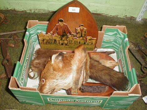 Mixed taxidermy (6), and a cut out