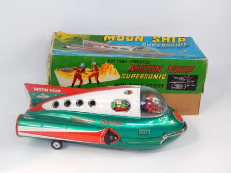 A Modern Toys brand Japanese tin plate supersonic moon ship