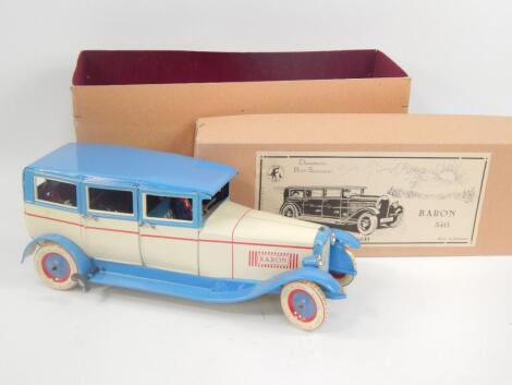 A Dusseldorfer Blech-Spielwahren Baron 4540 German built tin plate 1930's style car