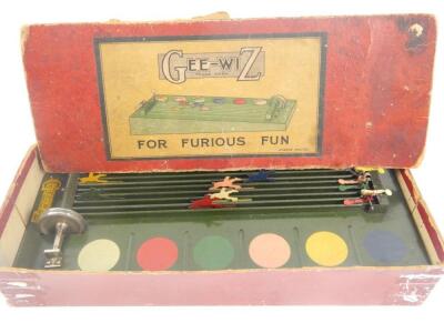 A Gee-Wiz tin plate horse racing game