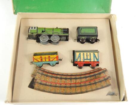 A Triang Minic die-cast model clockwork train set