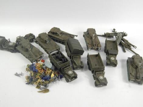 A collection of Solido die cast model tanks