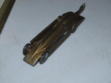 A 1926 FH Adams die cast Golden Arrow vehicle