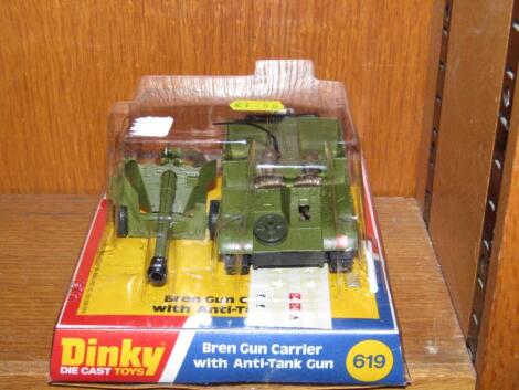 A Dinky Die-Cast Toys Bren Gun Carrier with anti tank gun