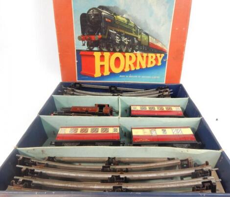 A Hornby tinplate train set
