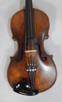 A late 19th/early 20thC French figured maple violin - 2