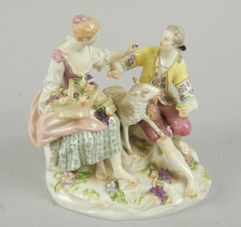 A Meissen figure group