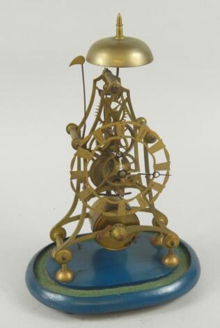 A brass skeleton clock