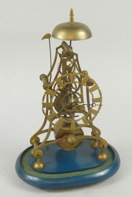 A brass skeleton clock