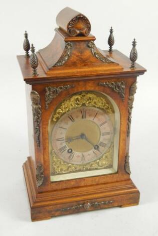 A German walnut mantel clock