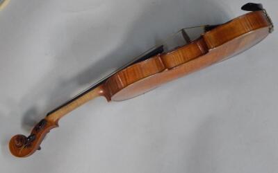 A late 19thC-early 20thC violin and bow - 4