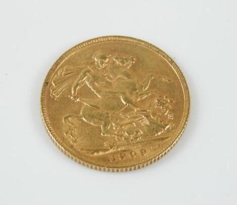 An Edward VII full gold sovereign