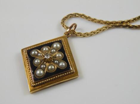 A Victorian style pendant and later chain