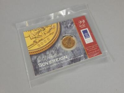 A Queen Elizabeth II gold bullion sovereign