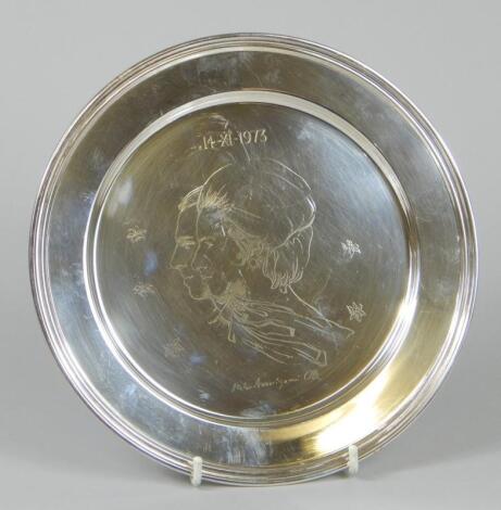 A silver plate