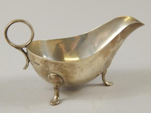 A George VI silver sauce boat