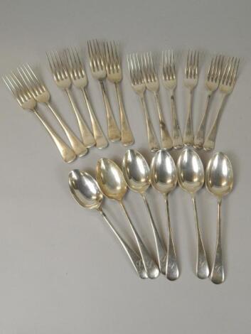 A Old English pattern part canteen of cutlery