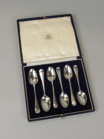 An associated set of six mid-19thC silver Old English pattern teaspoons