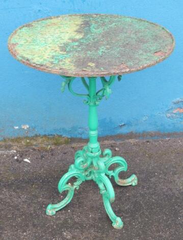 A Victorian cast iron garden table