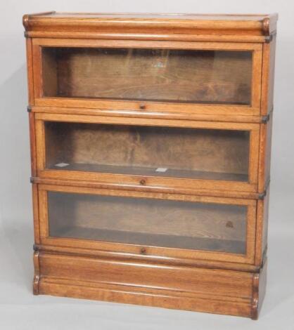 A Globe Wernicke oak sectional bookcase