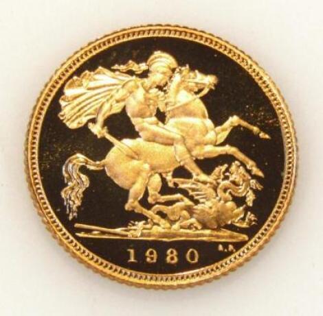 An Elizabeth II proof gold half sovereign