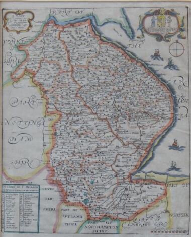 After Blome. A map of Lincolnshire