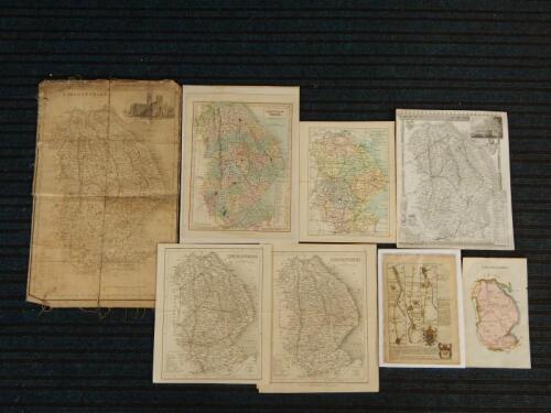 A quantity of unframed 19thC and later maps of Lincolnshire