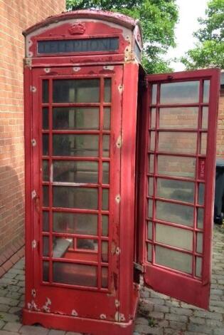 An early British red telephone box