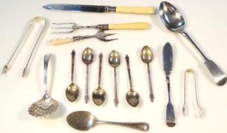 Various silver and plated cutlery