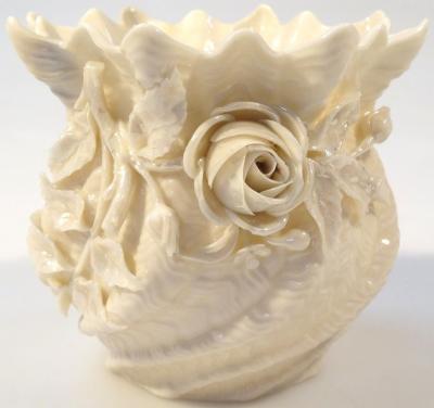 A Belleek Fine Parian china flowerpot