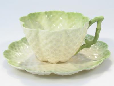 A Belleek Fine Parian china cup and saucer