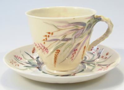 A Belleek Fine Parian china teacup and saucer