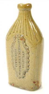 A glazed stoneware bottle