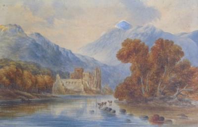 E E Harrison (19thC School). Kilchurn Castle Loch Awe