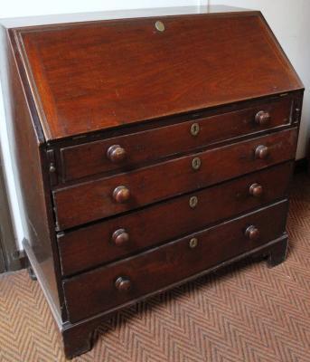 An 18thC mahogany bureau