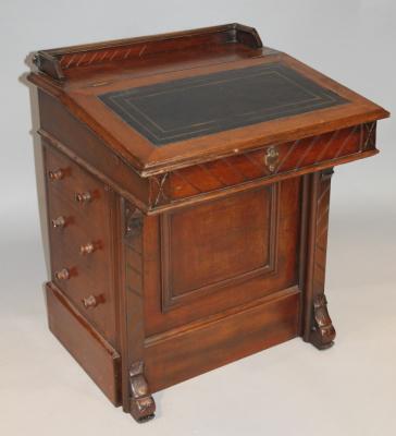 A late 19thC mahogany Davenport