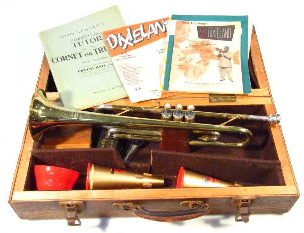 A Lincoln Selmer brass trumpet