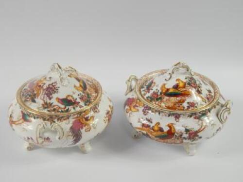 A pair of Royal Crown Derby porcelain vegetable tureens and covers