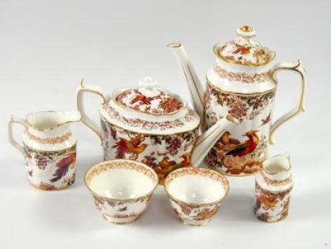 A Royal Crown Derby porcelain three piece coffee set