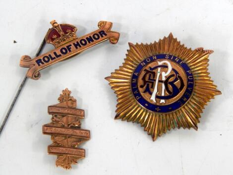 A 9ct gold and enamel RAOB Roll of Honour jewel