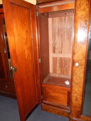 A Victorian figured walnut breakfront wardrobe - 3