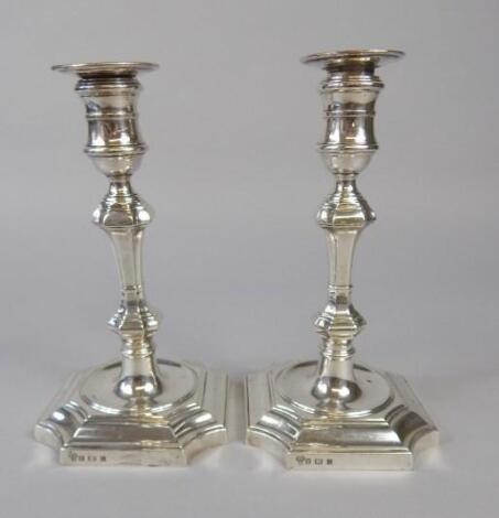 A pair of Elizabeth II silver candlesticks