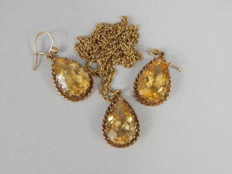 A citrine set jewellery suite