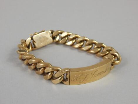 A 9ct gold identity bracelet