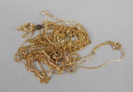 Various loose 9ct gold and other chains